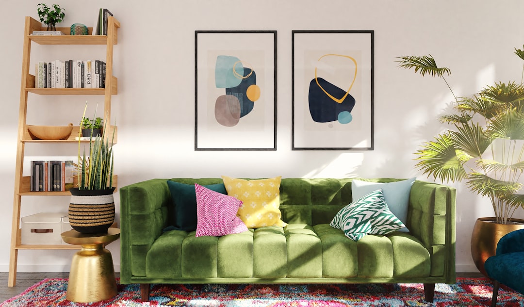 Krokodil schilderij in moderne woonkamer ingericht.